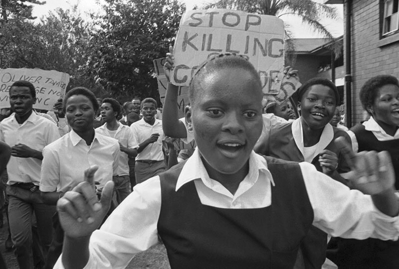 Students protest after the assassination of Victoria Mxenge. West street, Durban