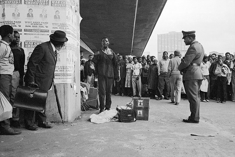 Street performance. Victoria street. 1981