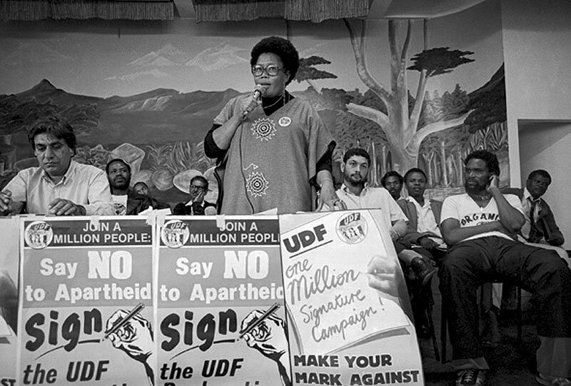 Victoria Mxenge, UDF leader. YMCA, Beatrice street. 1984