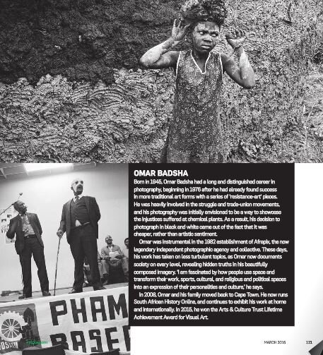 Article on Omar Badsha's Photography in the Kulula in-flight magazine (March 2016)
