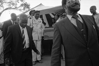 Inkatha pall bearers at funeral of Induna Nkonyane