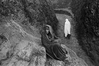 Worshippers. Lalibela