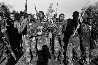 Soldiers on exercise. Near Dessie