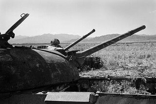 Tanks abandoned on old battlefield. Near Woldia